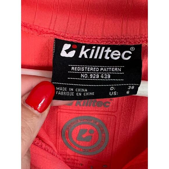 Killtec Long Sleeve 1/4 Zip Stand Collar Base-Layer T-Shirt Top Orange US 6 - Picture 5 of 7